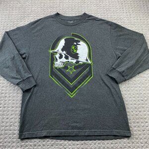 Metal MULISHA Shirt Men Large L Gray Long Sleeve Tee Skull Logo Streetwear Tee